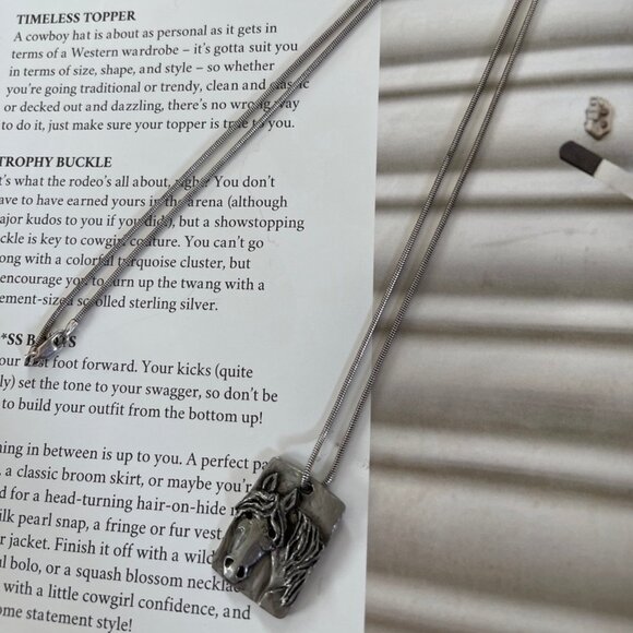 ARTISAN Sterling Necklace with Horse Pendant that says: "Here's Lookin' at Ya'" - Picture 7 of 11